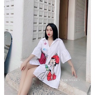 Váy sơmi hình tay lỡ