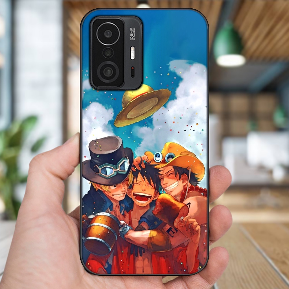 Ốp lưng Xiaomi 11T viền đen in hình Ace One Piece