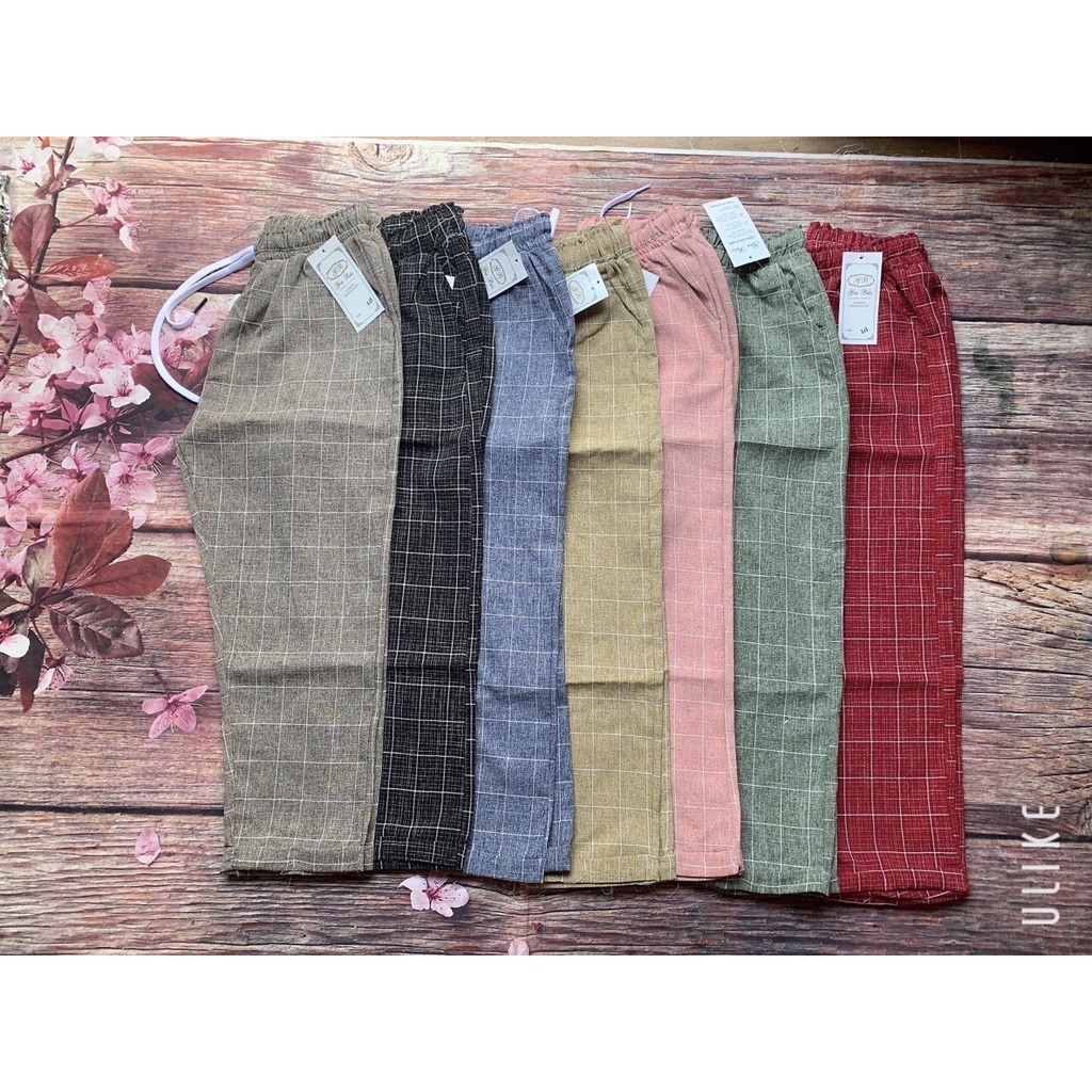 QUẦN BAGGY CARO SỌC KẺ ,QUẦN CARO NỮ ,QUẦN 9 TẤC VÃI MỀM MỊN THOÁNG MÁT , THỜI TRAG HOT HIÊN NAY