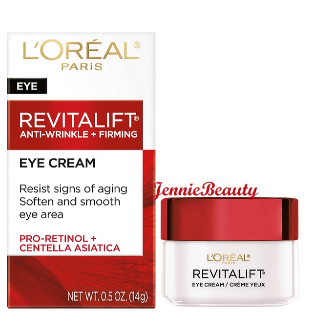 [Hàng USA] Kem dưỡng mắt chống lão hóa, chống nhăn, giảm bọng mắt Loreal Revitalift Anti-Wrinkle +Firming Eye Cream (14g