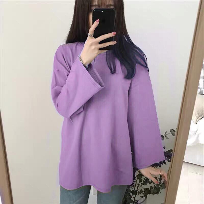 Tay dài trơn full màu cotton 100% (ảnh thật - hàng xịn)