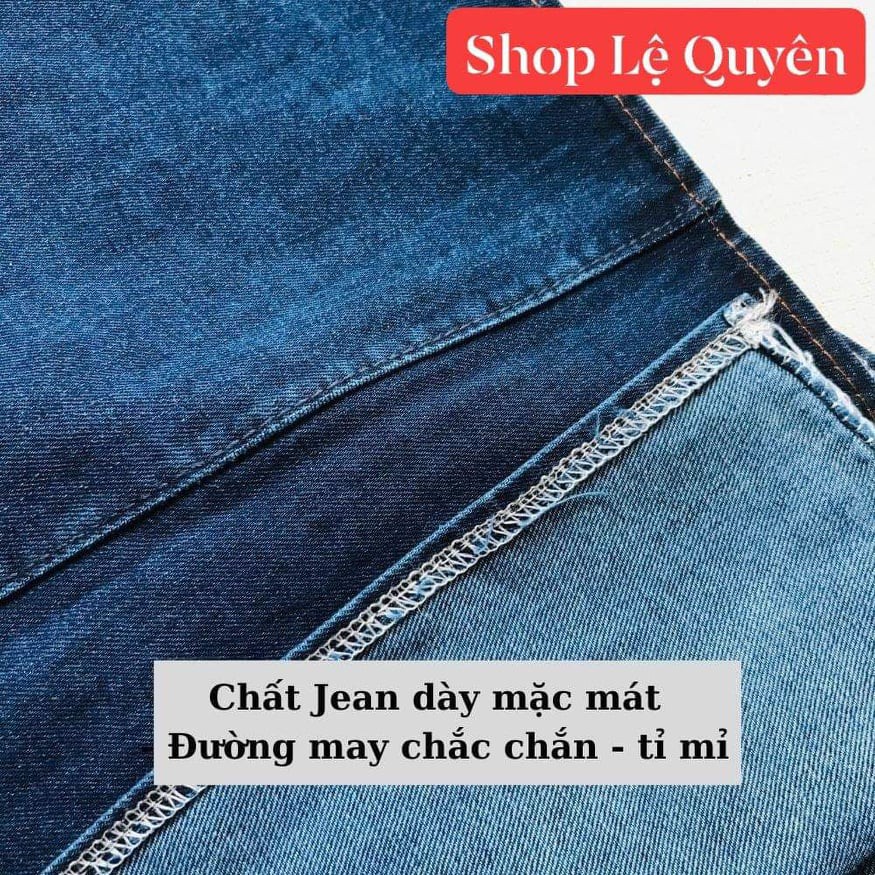 Váy chống nắng Jean thêu mềm, có nút bấm cao cấp