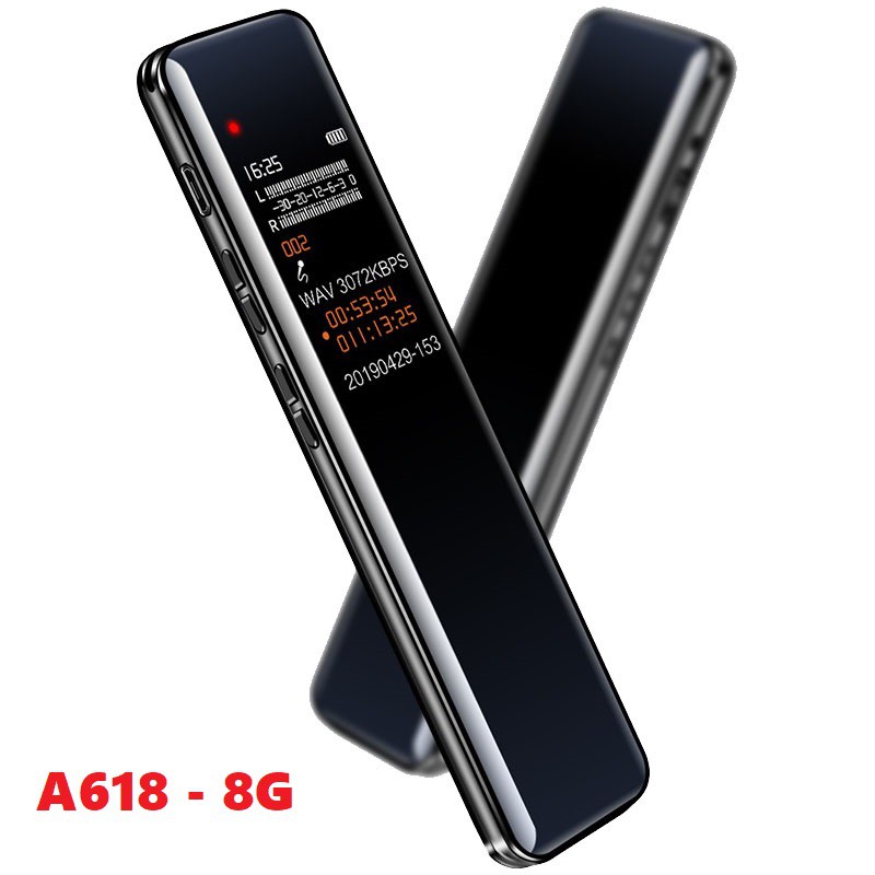 Digital Voice Recorder A618 - Máy ghi âm mini góc bo cong sang trọng bộ nhớ trong 8G