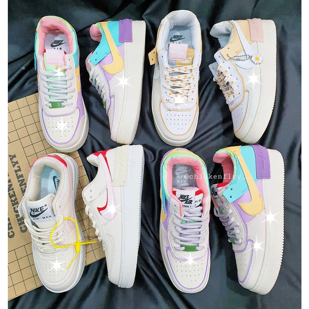 Giày AIR FORCE 1 , Giày sneaker AF1 trắng full , hoa cúc , cầu vồng , giày thể thao mới nhất đẹp nhất