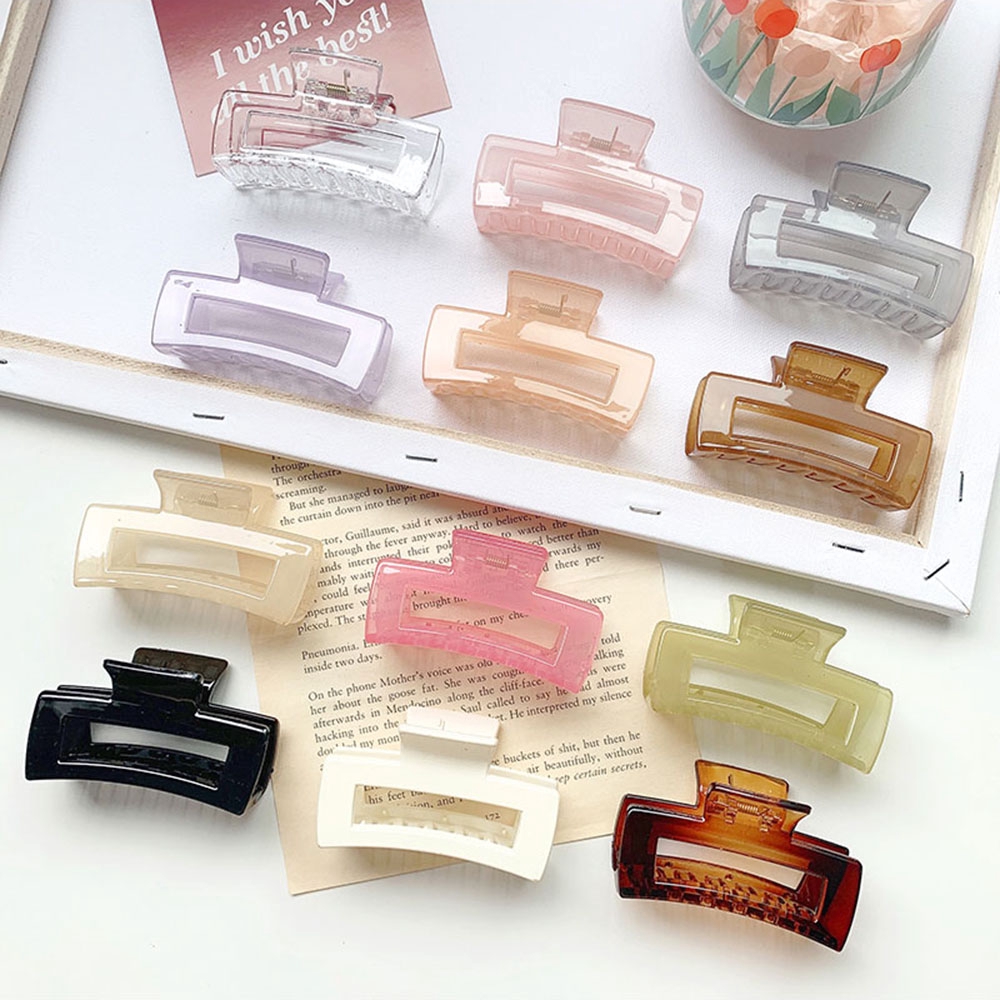 (Hàng Mới Về) Kẹp Tóc Nhựa Màu Trơn Tiện Dụng Khi Tắm