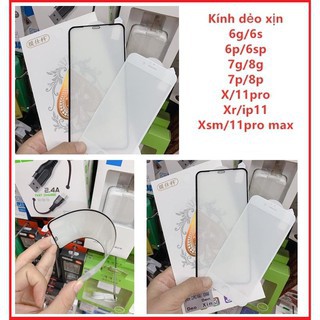{ Kiếm khách sỉ}Kính cường lực dẻo full màn ko lo sứt mẻ uốn  iIphone 6,6s/6,6s plus/7,8/7,8 plus/X-XS/XR/11/11 pro max.
