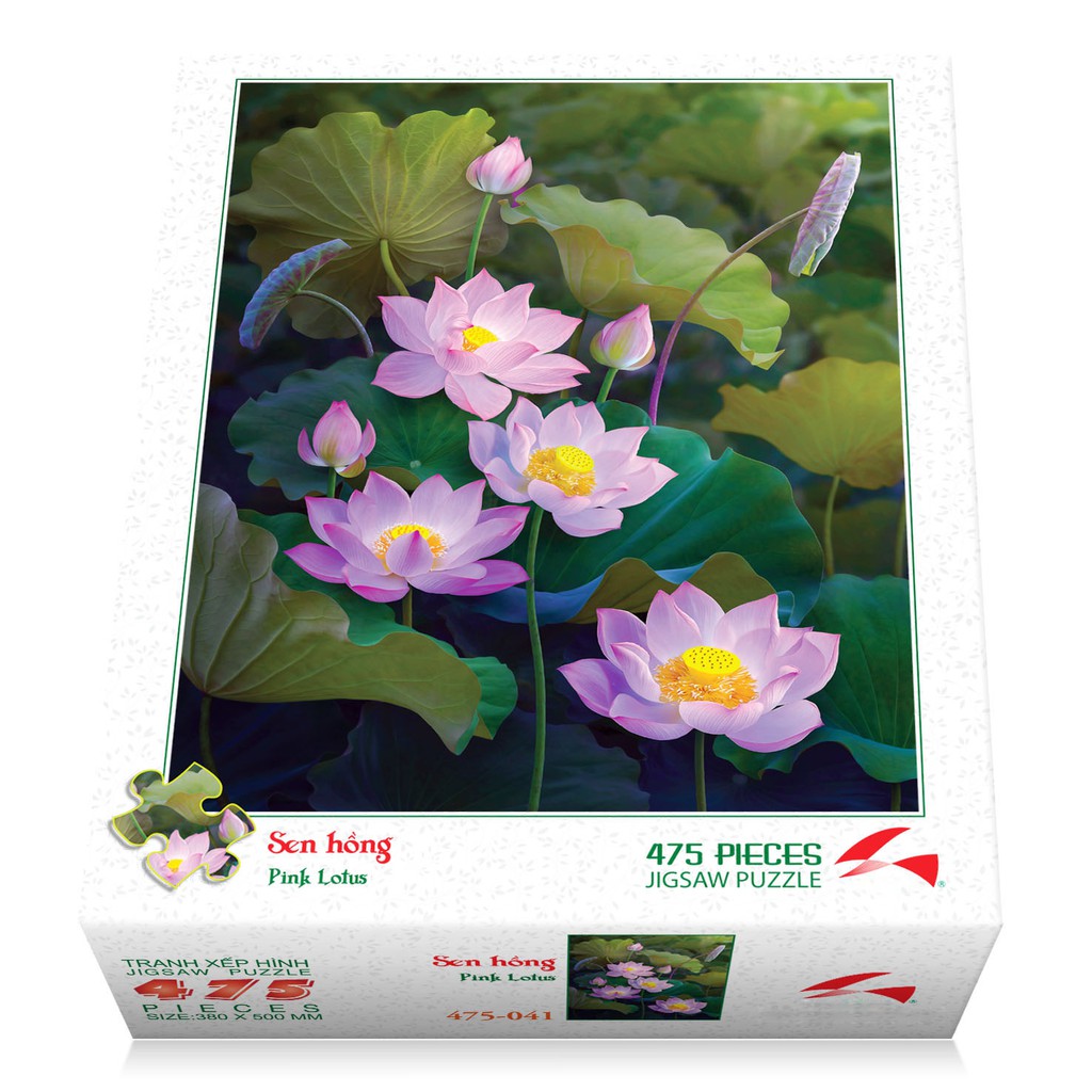 Bộ tranh xếp hình 475 mảnh ghép của liên kết mua - Sen Hồng(38x50cm)