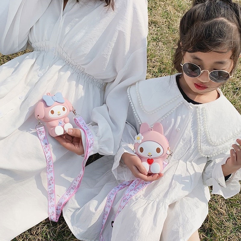 Túi Đeo Chéo Silicon Hình Cinnamoroll Dễ Thương Cho Bé Gái