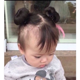 2 búi tóc củ tỏi giả cho bé