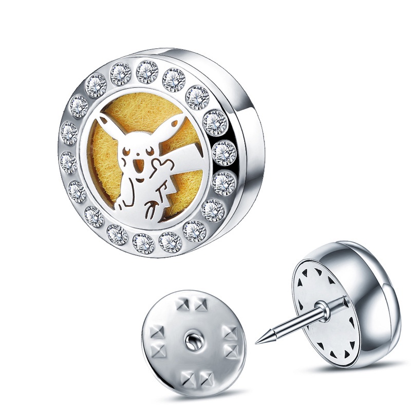 Khóa Kẹp Tinh Dầu 15Mm Đính Kim Cương Kèm 10 Miếng Dán Miễn Phí 1 Hộp