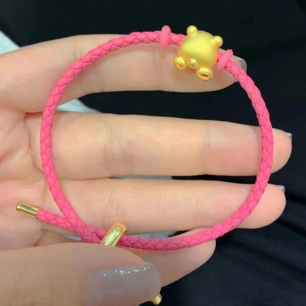 Vòng Tay Bạc 925 Hình Gấu Dâu Tây Disney Không Phai Màu RMVC