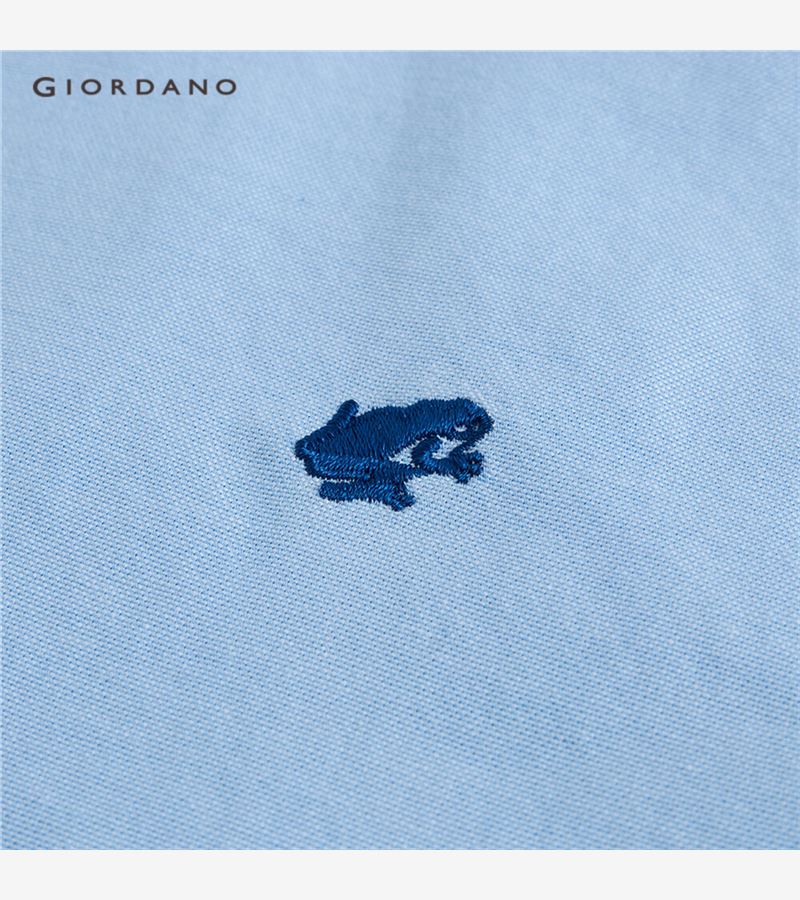 Áo Sơ Mi Nam Giordano 01041487 Dáng Ôm Vải Oxford Thêu | BigBuy360 - bigbuy360.vn