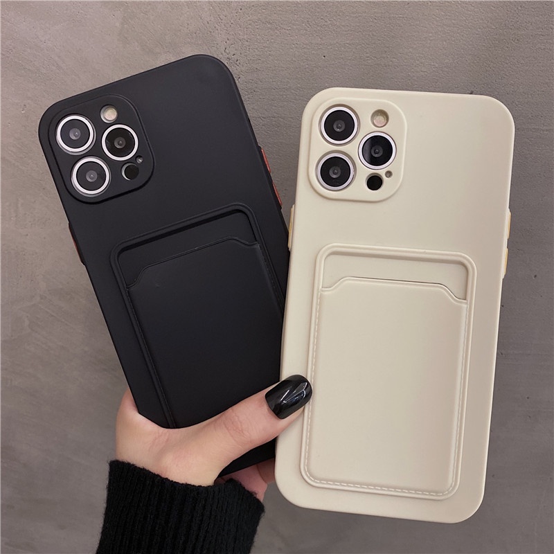 Ốp điện thoại da có túi đựng thẻ thích hợp cho iPhone 13 Pro Max 12 Pro Max 12 Se 2020 X Xr Xs 11 Pro 7 8 Plus