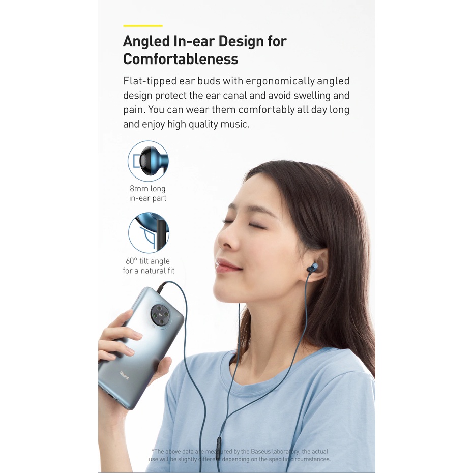 Tai nghe AUX 3.5mm Baseus Encok H19 Wired Earphone