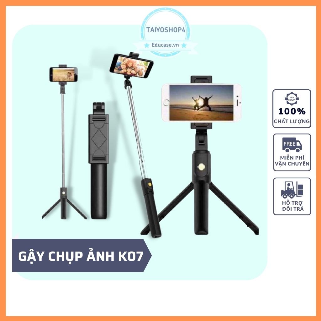 Gậy Chụp Ảnh Tự Sướng Tripod K07 Bluetooth 3 Chân Đa Năng, Chụp Hình Selfie, ảnh nhóm - giá đỡ livestream Taiyoshop4