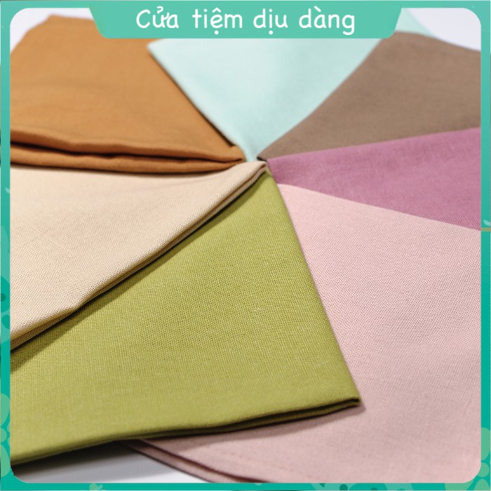 Khăn tay mùi xoa vải linen trơn dùng để tập thêu thủ công 30x30cm - Nhiều màu mới 2020
