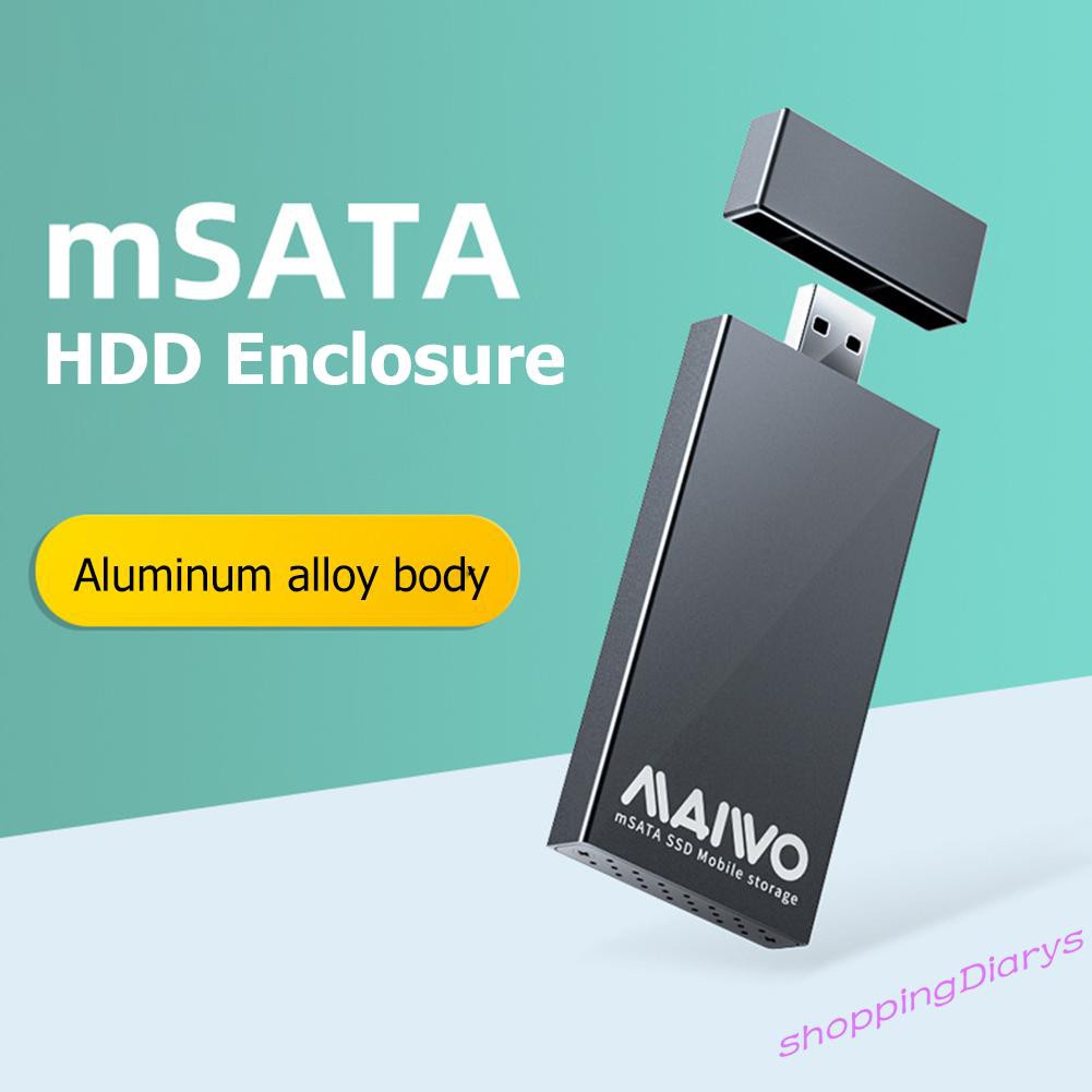 ✤Sh✤ MAIWO K1642S 5Gbps USB 3.0 to mSATA SSD Box Aluminum Alloy Mobile Enclosure