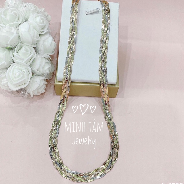 KIỀNG MỀM BẠC Ý XI 3 MÀU TẾT 5-HÀNG CAO CẤP