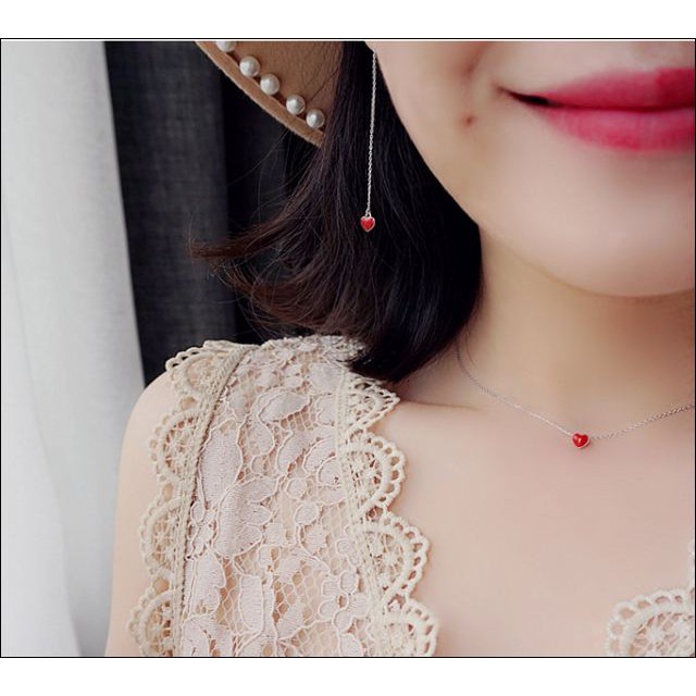 Vòng cổ dây chuyền trái tim quà tặng thời trang xinh xắn cá tính Hàn quốc