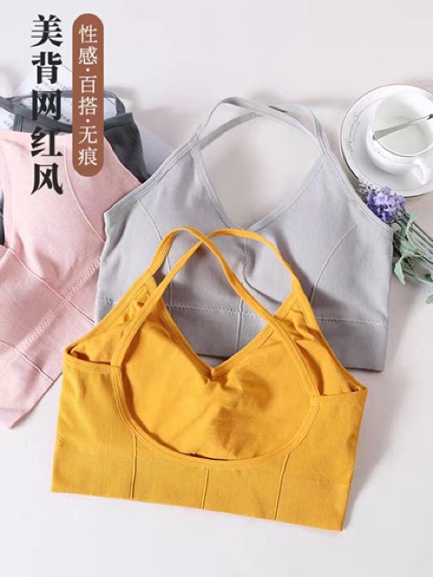 Áo bra gym yoga khoét lưng phiên bản kết hợp siêu hot ms 2020