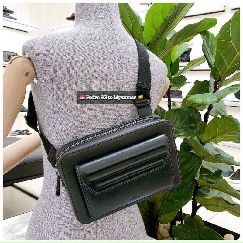 Túi đeo chéo Nam Pedro sling Bag hàng đẹp nét da mềm chuẩn Tag Mac