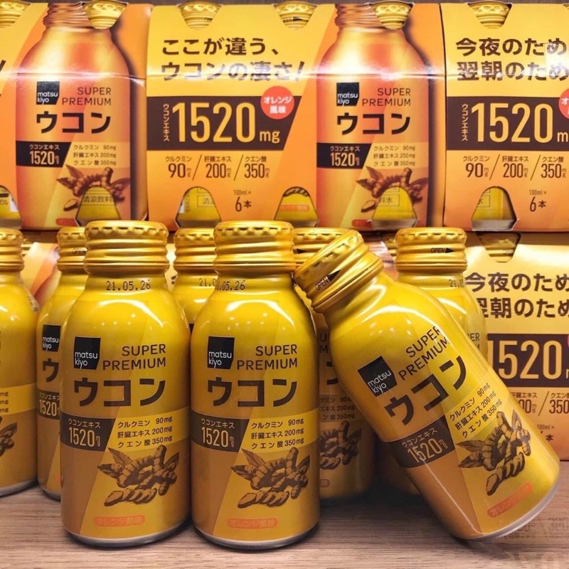 Nước uống giải rượu tinh nghệ, giải độc gan Turmeric drink 1520mg Nhật Bản