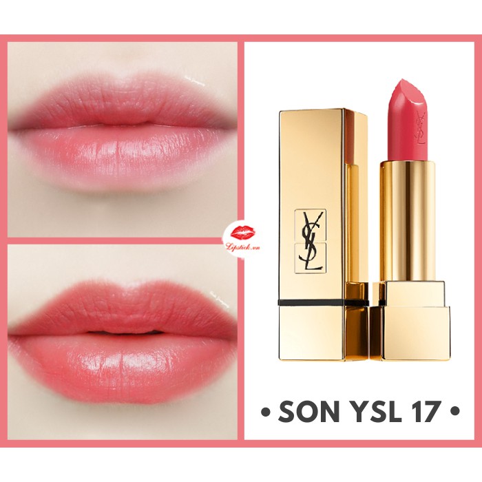 Son Lì YSL 17 Rose Dahlia Màu Cam Hồng