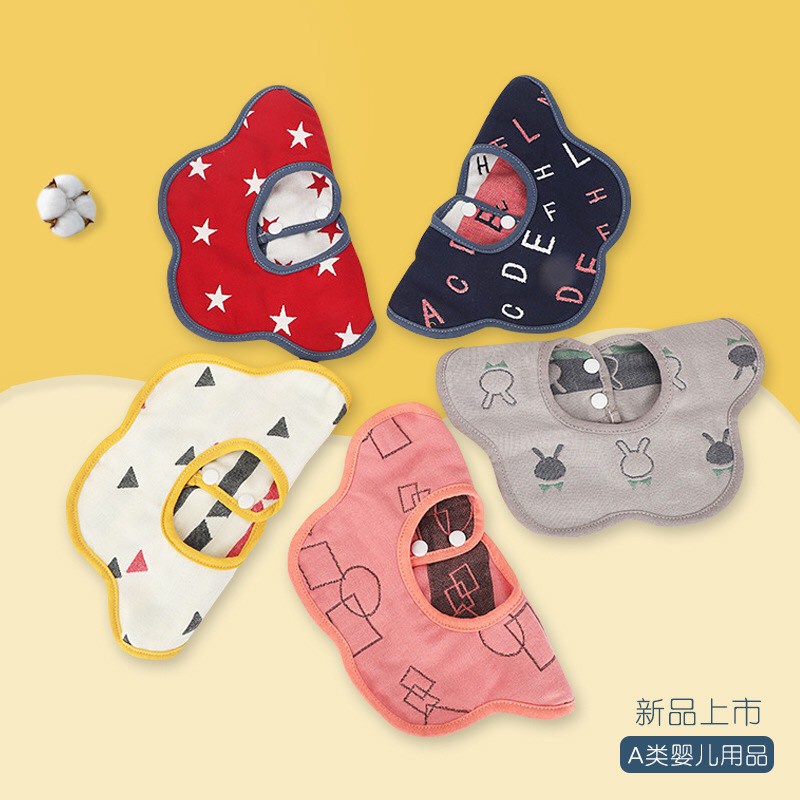 set 5 Yếm hoa  6 lớp tròn  cho bé