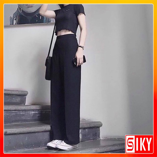 [Mã SKAMSALE07 giảm 10% tối đa 100K đơn 150K] Quần ống rộng vải mềm - SLIKY | BigBuy360 - bigbuy360.vn