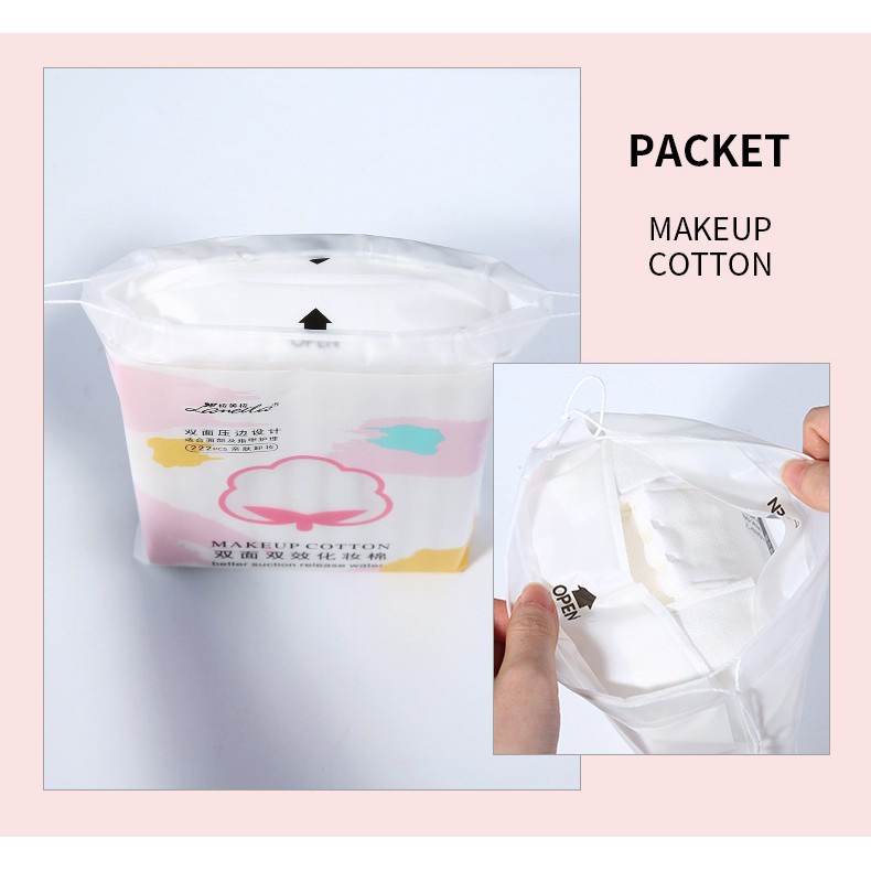 Bông tẩy trang 222 miếng Lameila, Bông tẩy trang Cotton Lameila (túi 50 miếng/222 miếng)