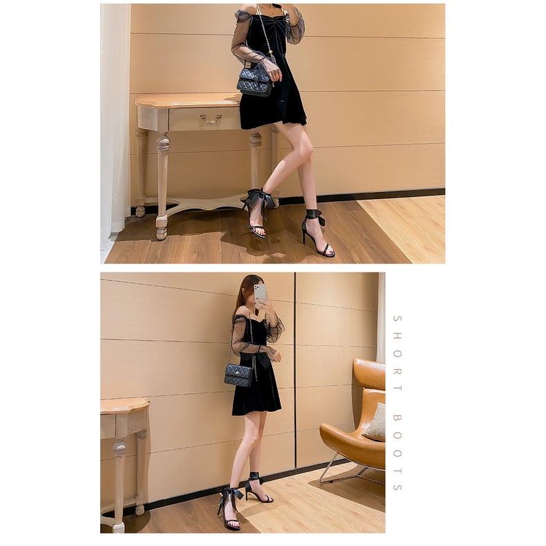 GIÀY CAO GÓT BUỘC NƠ LỤA TIỂU THƯ SANG CHẢNH GENI 039