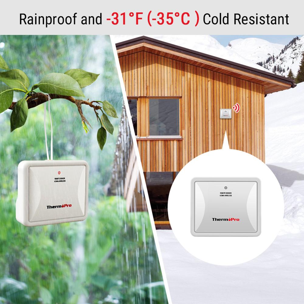 ThermoPro TP67A Nhiệt kế thời tiết Trong và Ngoài trời không thấm nước & Máy Đo Độ Ẩm