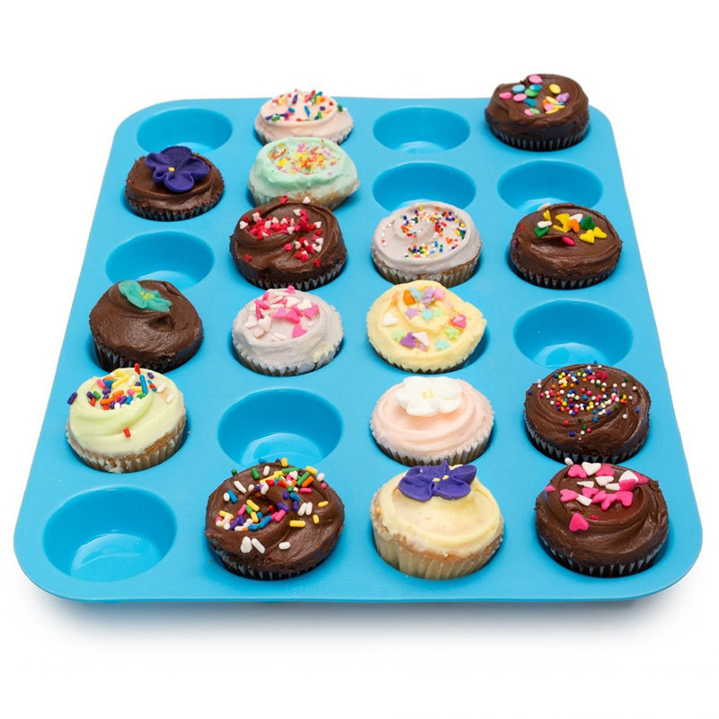 Khuôn Bánh ANAEAT Chất Liệu Silicon Với 24 Mini Ô Dùng Làm Bánh Muffin/Cookies/Cupcake Dịp Giáng Sinh DIY
