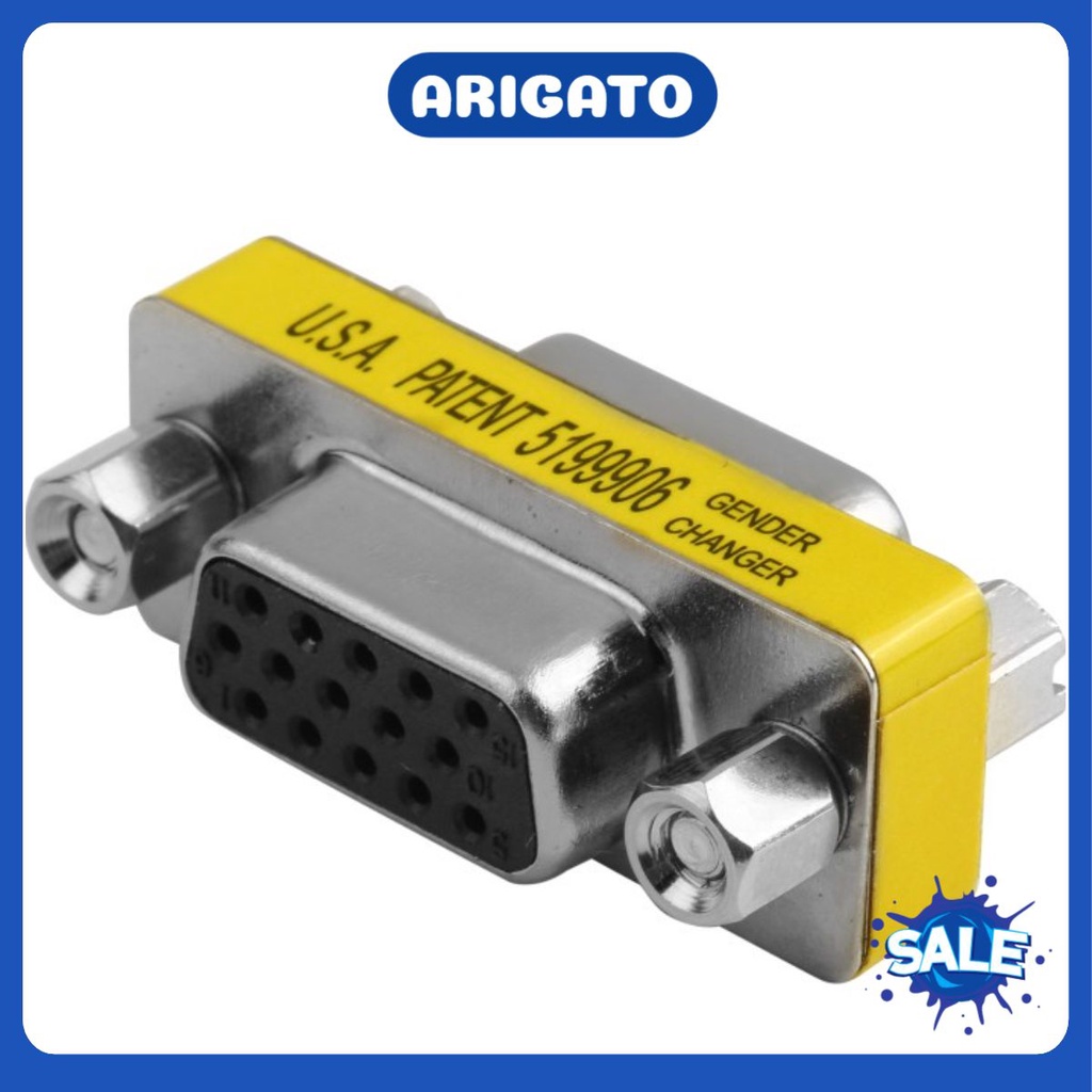 Đầu nối cáp VGA 2 đầu âm 15 chân Jack nối dây VGA giá rẻ ARIGATO