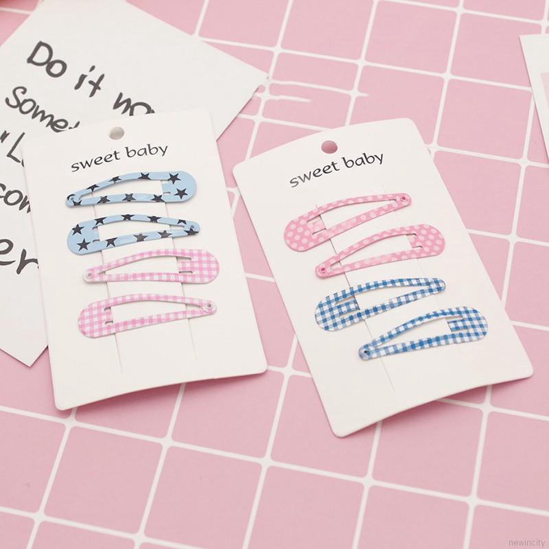 4 Kẹp tóc họa tiết hoa dễ thương cho bé gái