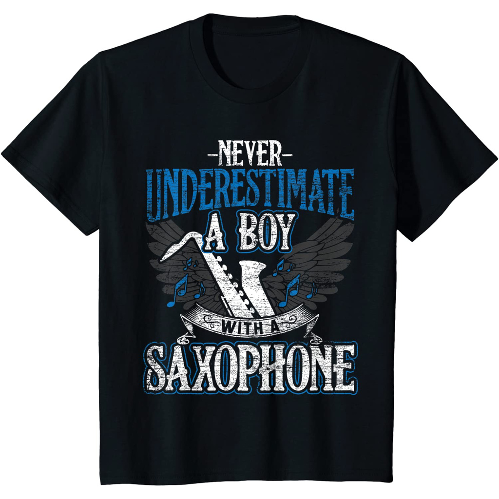 Áo Thun In Chữ Never Underestimate A Saxophone Thời Trang Mùa Hè Cho Nam