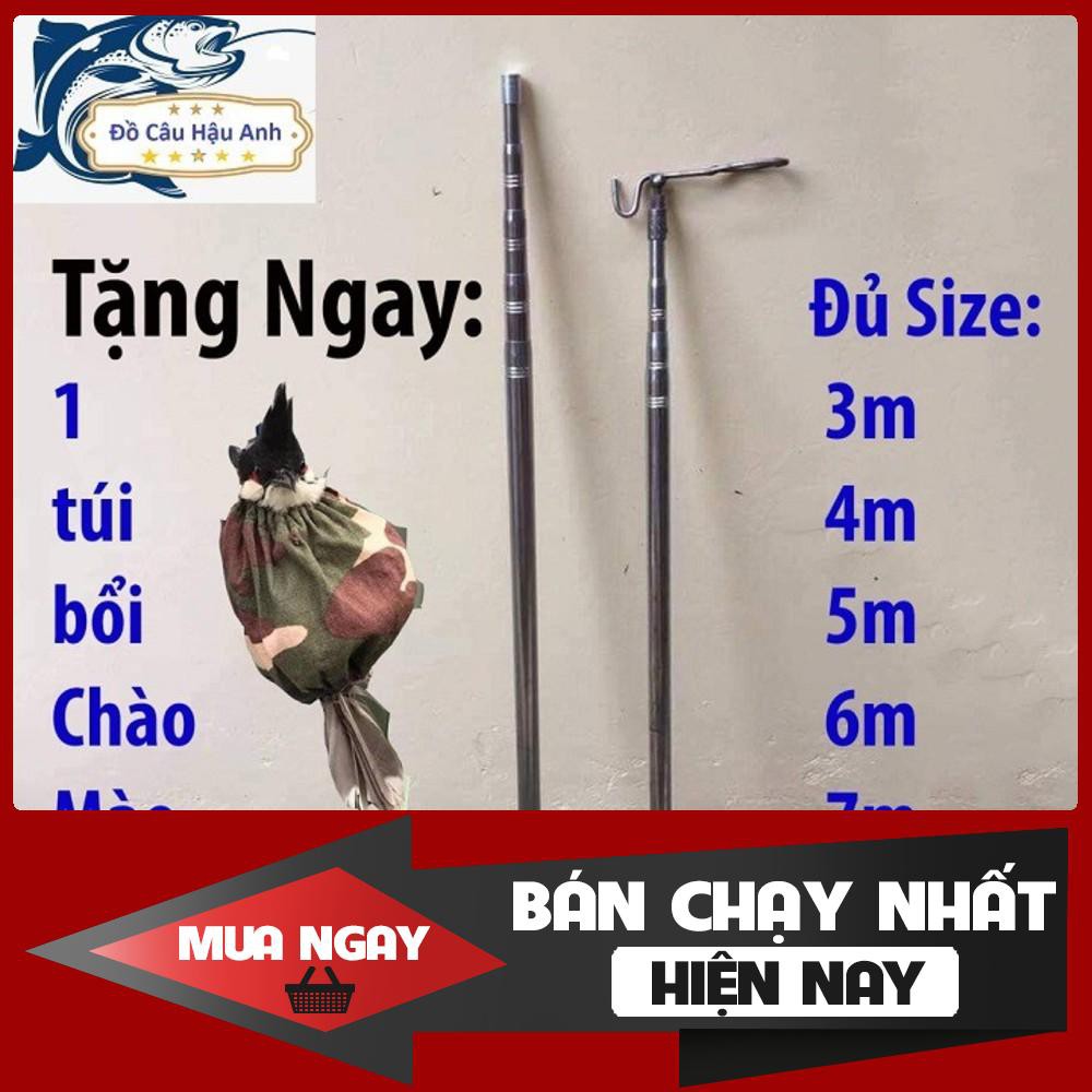 Sào rút Inox treo móc chim cảnh 1m7 - 7m tặng kèm móc và túi bổi chào mào Sản phẩm bán chạy nhất