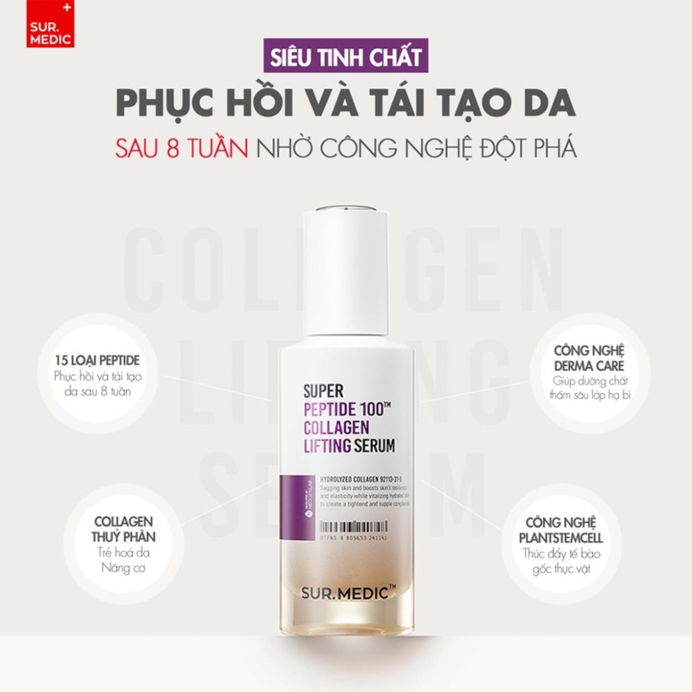 Tinh Chất Serum Sur Medic Trẻ Hoá Da Super Peptide 100tm Collagen Lifting Serum 50ml A0