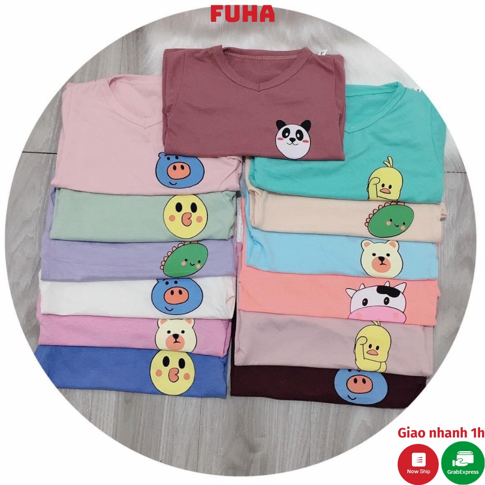 Áo thun cổ tim hình thú dễ thương 1-5 tuổi cho bé trai và bé gái