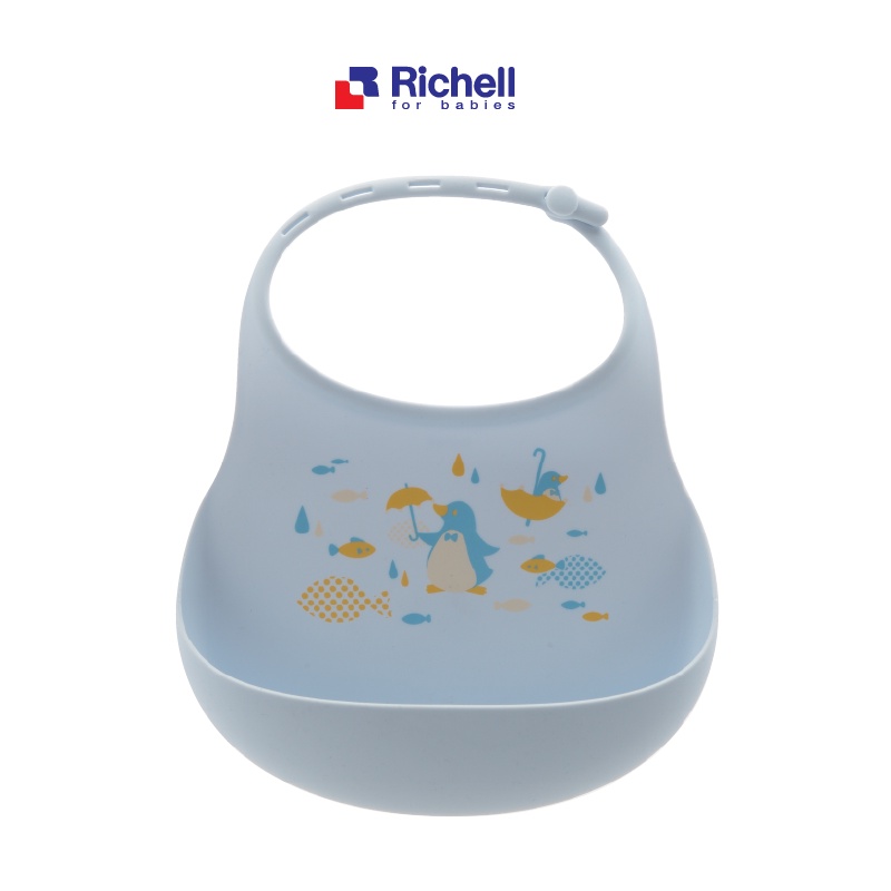 Yếm ăn dặm silicone RICHELL có máng hứng | Baby