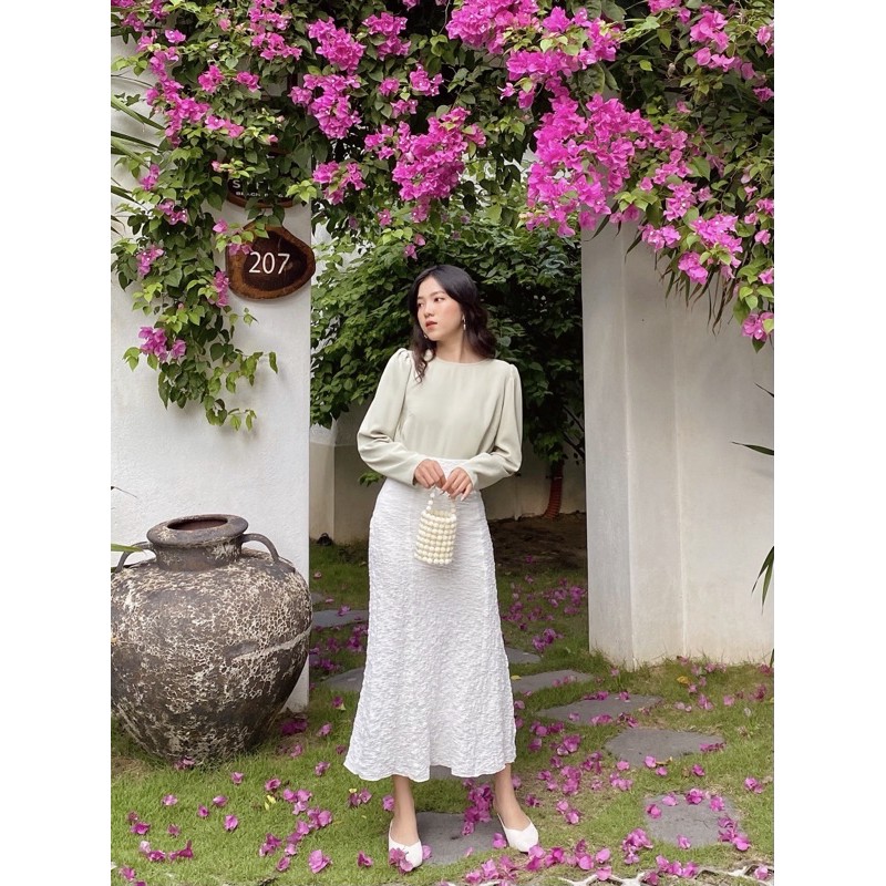 [Mã SKAMLTSM9 giảm 10% đơn 99K] Chân váy thun bèo gợn