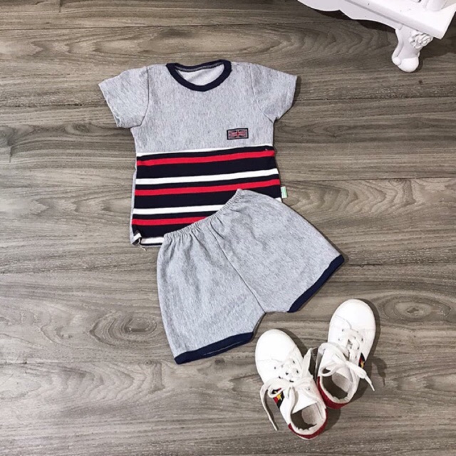 Bộ cotton logo quốc kì Anh cho bé (hàng dệt kim Việt Nam)