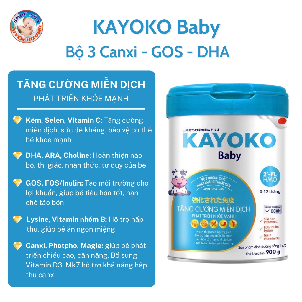Sữa Nhật Kayoko Baby, Pedia, Grow IQ 900G - Tinh Hoa Dưỡng Chất Nhật Bản