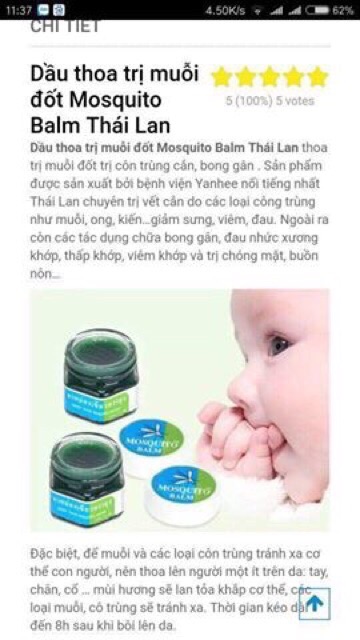 Dầu thoa muỗi Mosquito Balm