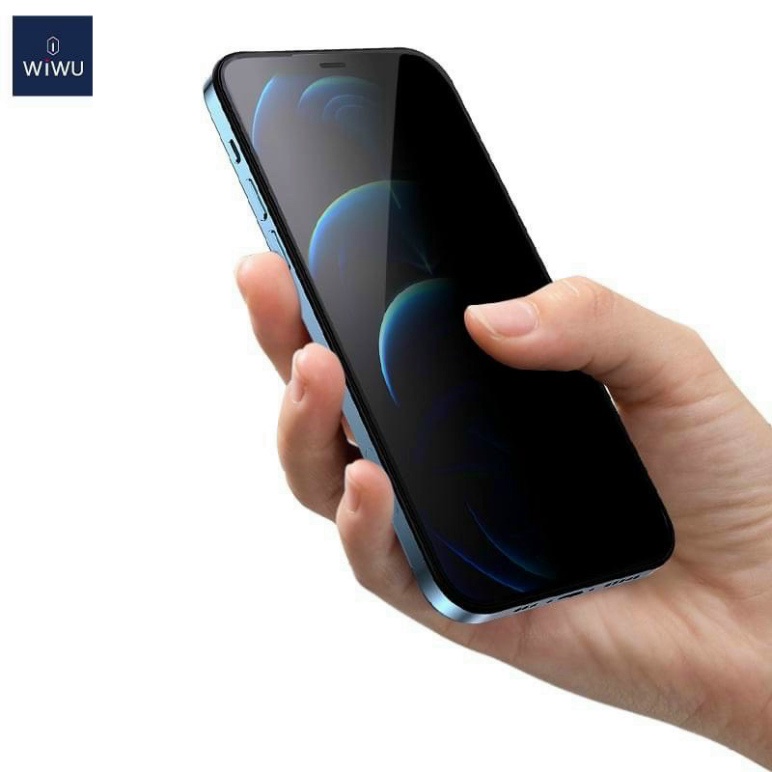 Siêu Kính Cường Lực Wiwu iPrivacy chống nhìn trộm cho XS/XS Max/11 Pro /12/13 Pro...Kèm Khung Trợ Dán chất lượng cao