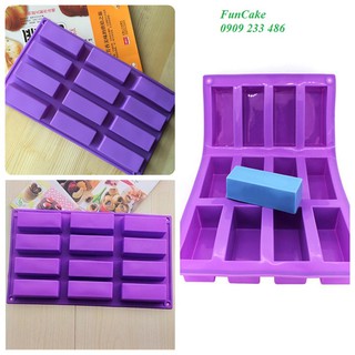 Khuôn silicone 12 hình chữ nhật