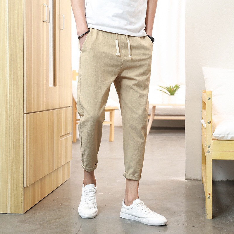 Quần kaki basic pant phong cách sắn gấu thời trang unisex