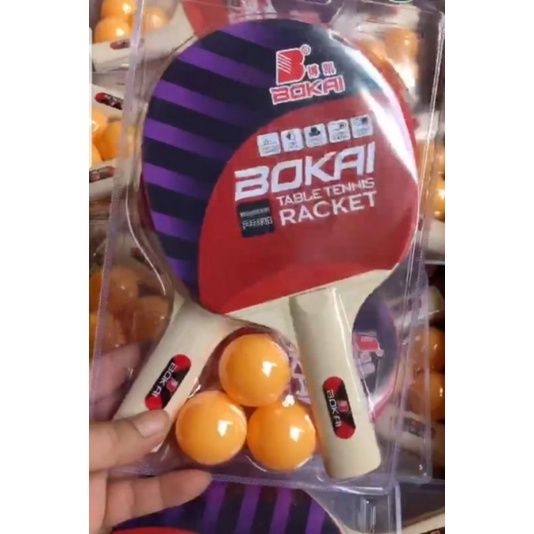 Bộ 2 vợt bóng bàn BOKAI BK 16 -Tặng kèm 3 quả bóng ( Hàng đẹp )