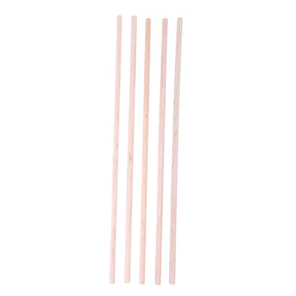 Set 5 que gỗ Balsa 8x250mm làm đồ thủ công/mô hình kiến trúc tiện dụng