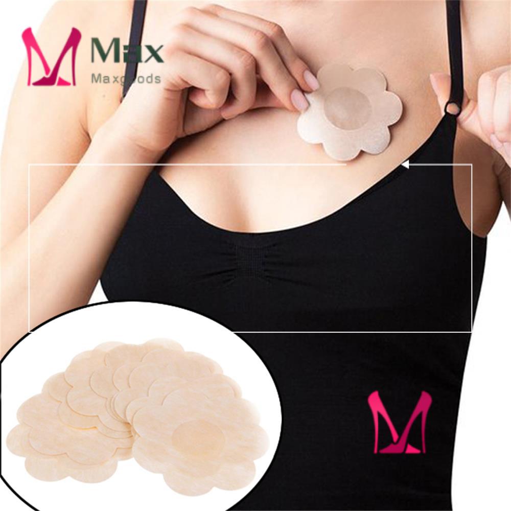 Set 10 miếng dán ngực màu nude tự dính vô hình chống chảy xệ hình hoa quyến rũ thời trang dành cho nữ